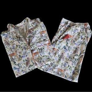 World Market Tiger Cheetah Jungle Print Pajama Set L/XL